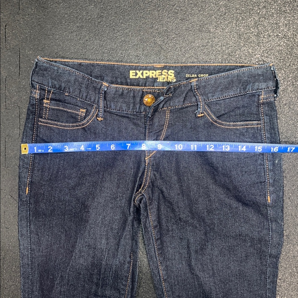 Express Dark Denim Crop Jeans Size 2 - Picture 7 of 8
